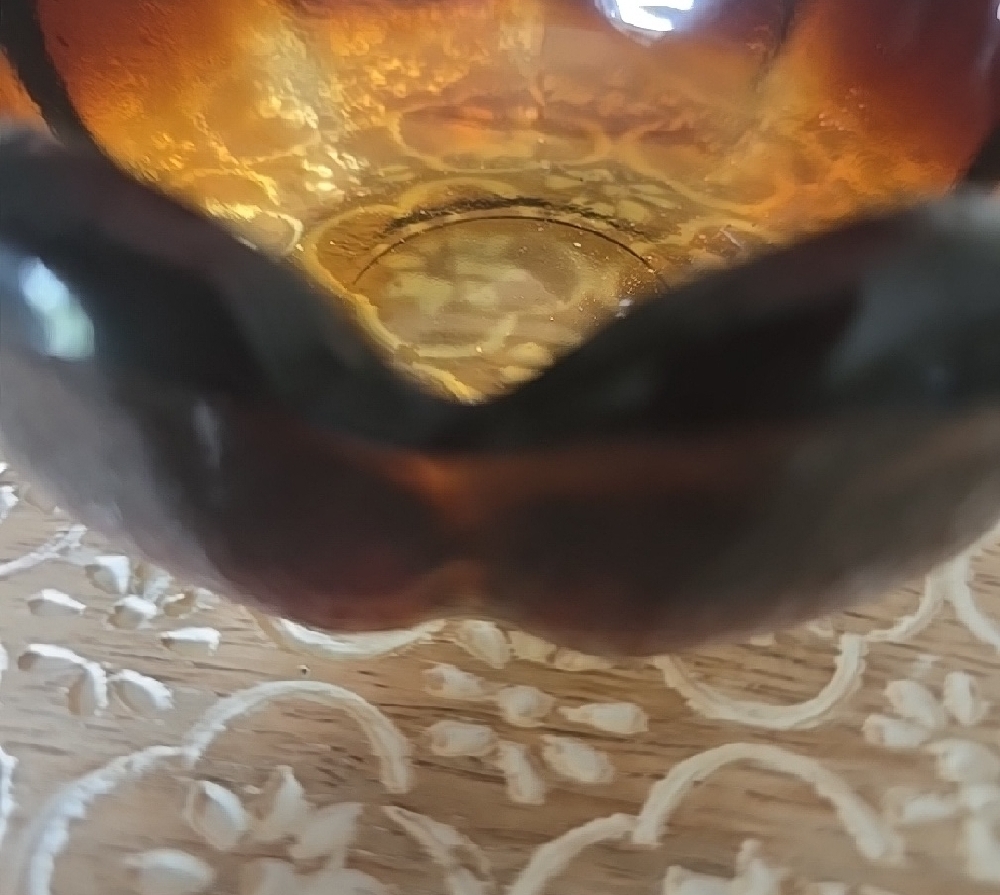 VINTAGE Brown Glass Art Lotus Bowl - Picture 4 of 10